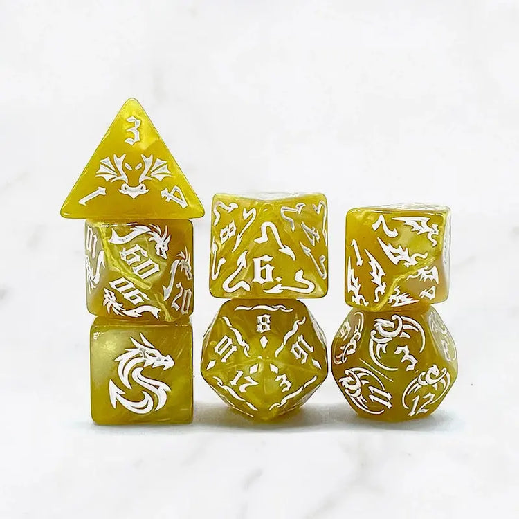 7-Piece Dragon Universe Polyhedral Dice Set – Colorful Galaxy-Themed Dice for D&D, Pathfinder & Tabletop RPGs Gamers Guild
