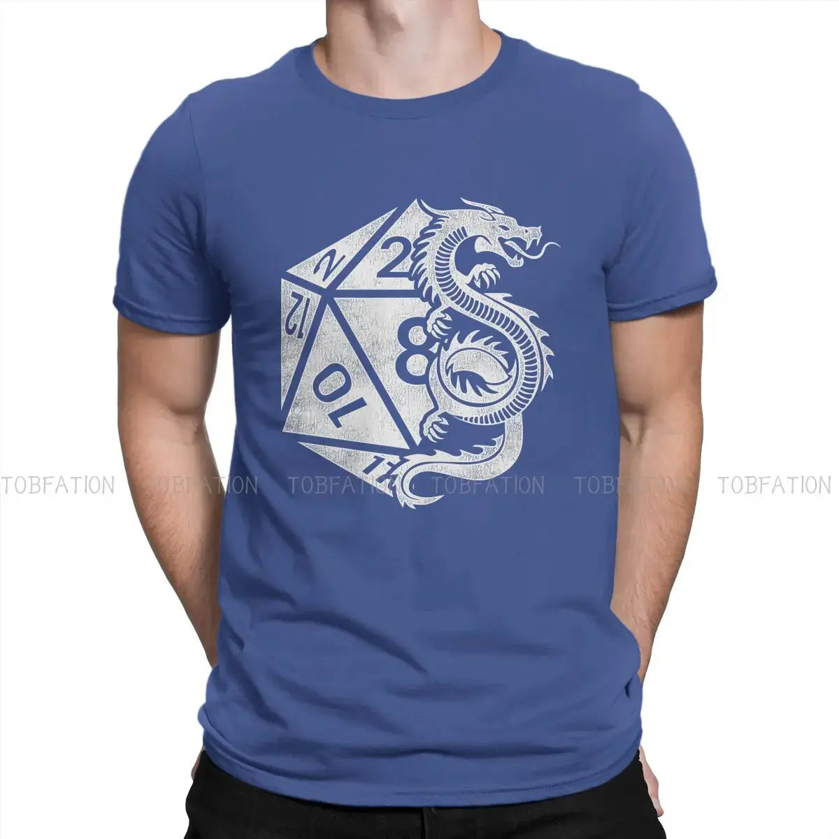 Dragon Poly Dice DnD T-Shirt – Elegant Cotton Tee | Dungeon Dice d20 Shirt for Men Gamers Guild