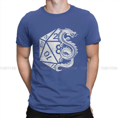 Dragon Poly Dice DnD T-Shirt – Elegant Cotton Tee | Dungeon Dice d20 Shirt for Men Gamers Guild