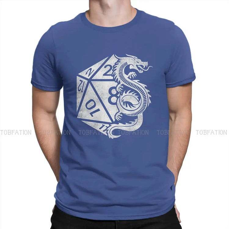 Dragon Poly Dice DnD T-Shirt – Elegant Cotton Tee | Dungeon Dice d20 Shirt for Men Gamers Guild