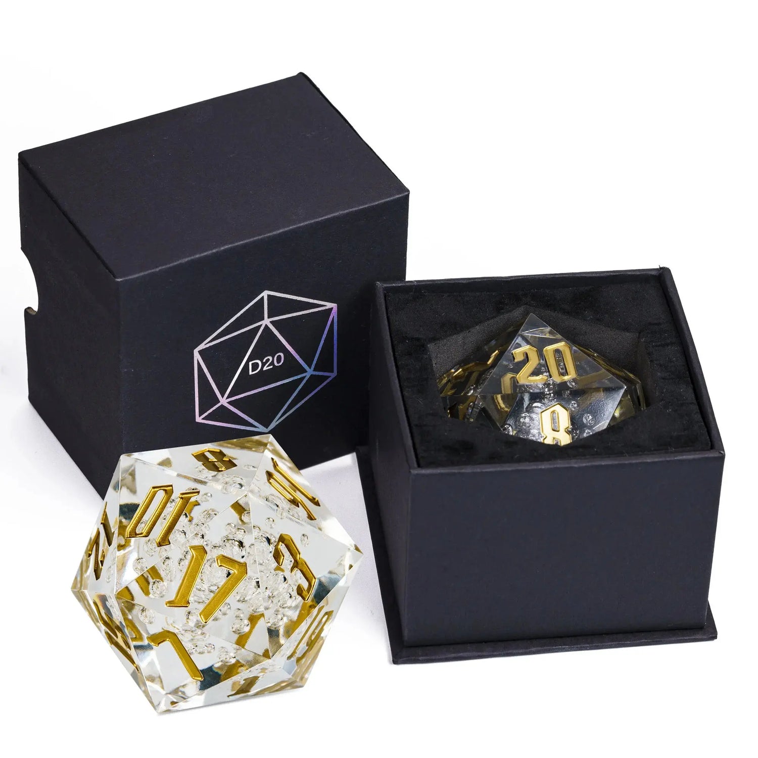 Crystal 55mm D20 Dice – Oversized Acrylic Polyhedral Die for D&D, RPGs & Party Games  Transparent or Solid Color Gamers Guild