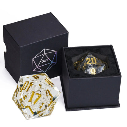Crystal 55mm D20 Dice – Oversized Acrylic Polyhedral Die for D&D, RPGs & Party Games  Transparent or Solid Color Gamers Guild