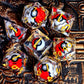 Spinning Dragon Eye Resin Dice Set – 7-Piece Transparent Sharp Edge Polyhedral Dice for RPGs Gamers Guild