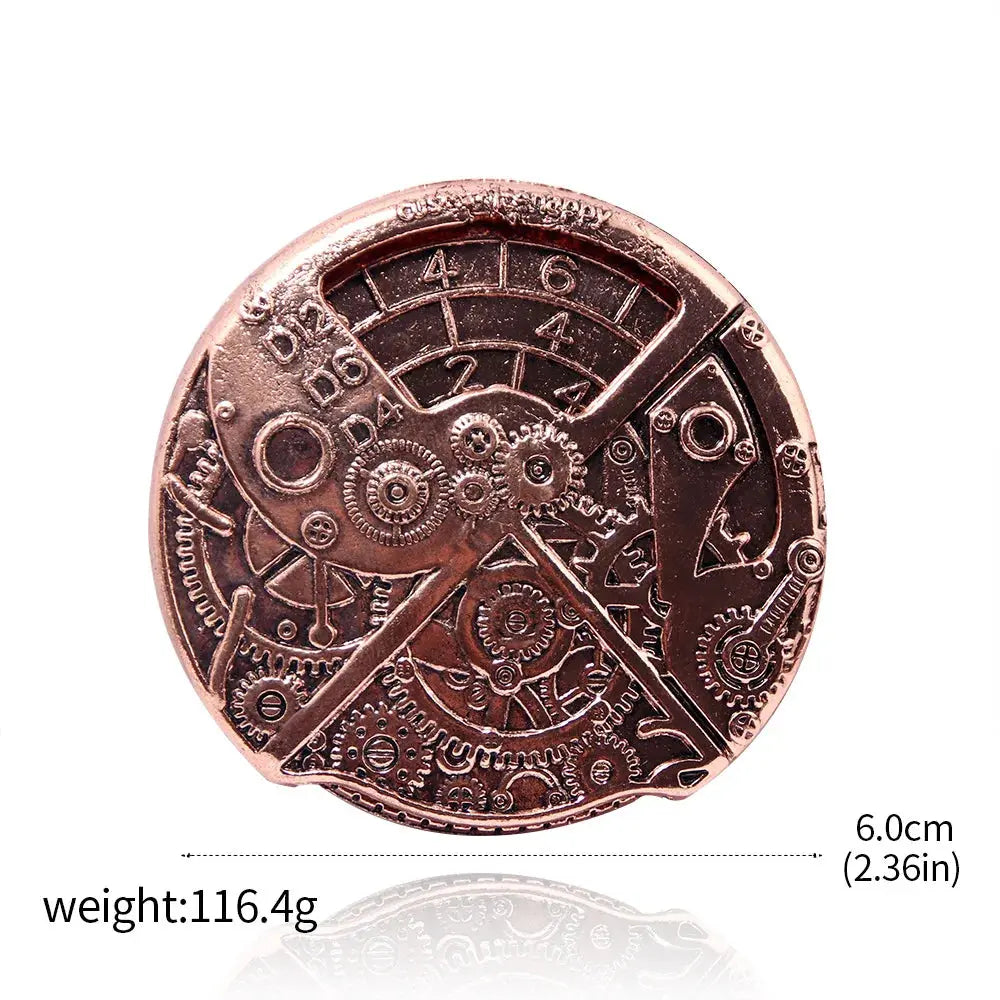 Dungeons & Dragons Commemorative Coin – Rotatable Digital Compass Gear of Destiny Metal Token for Jewelry & RPG Accessories Gamers Guild
