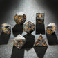 Flame Stone Volcanic Dice Set – 7Pcs UV-Reactive Gemstone Polyhedral Dice for DND & RPG Gamers Guild