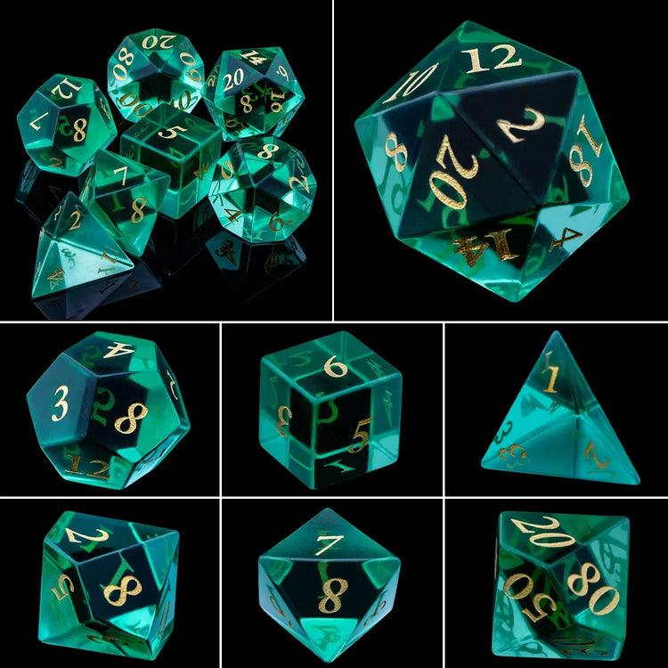 Purple Crystal Stone & Gem Dice Set – Sharp Edge Polyhedral Dice for D&D, Pathfinder & RPGs Gamers Guild