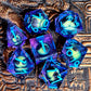 Spinning Dragon Eye Resin Dice Set – 7-Piece Transparent Sharp Edge Polyhedral Dice for RPGs Gamers Guild