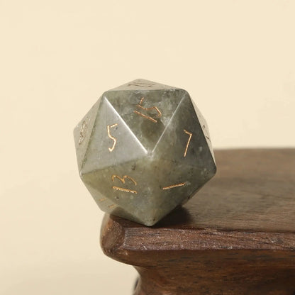 Crystal Quartz D20 – Handwritten Font Gemstone Dice for DND, Pathfinder & RPG Star Path Adventures Gamers Guild