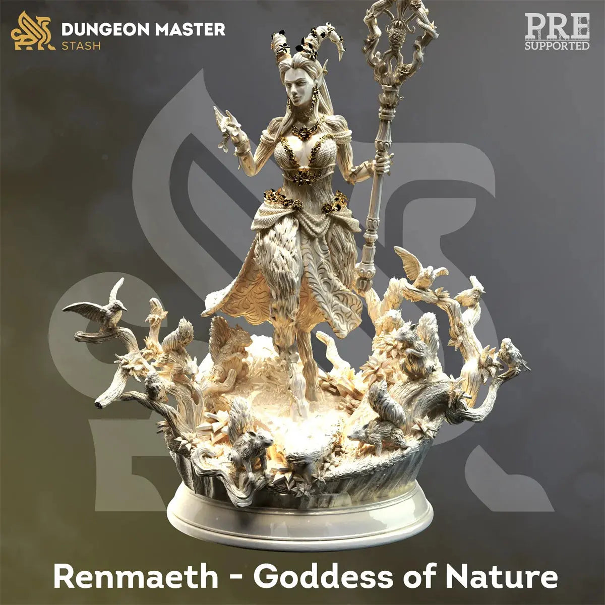 Divine Awakening Miniature Set – Goddess, Angel, Death Wizard, Dragon & Dungeon Team (Unpainted Resin) Gamers Guild