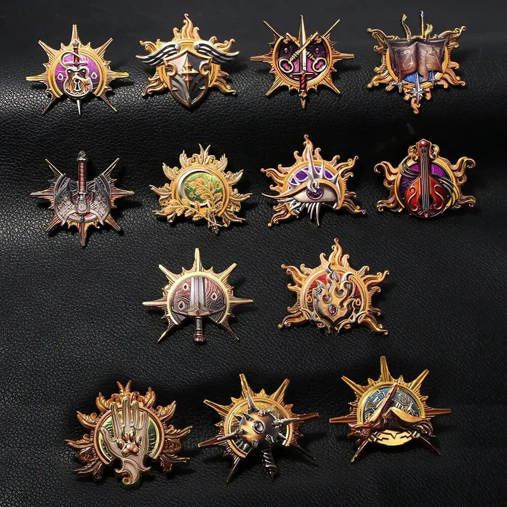 Baldur’s Gate 3 Cosplay Badge Pins – Unisex Metal Brooches for Barbarian, Fighter, Warlock & RPG Fans Gamers Guild