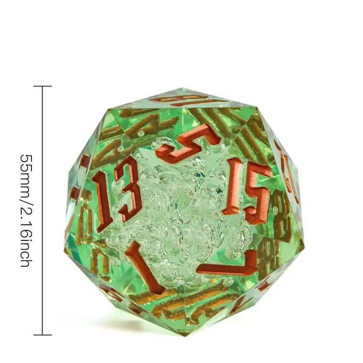 Crystal 55mm D20 Dice – Oversized Acrylic Polyhedral Die for D&D, RPGs & Party Games  Transparent or Solid Color Gamers Guild