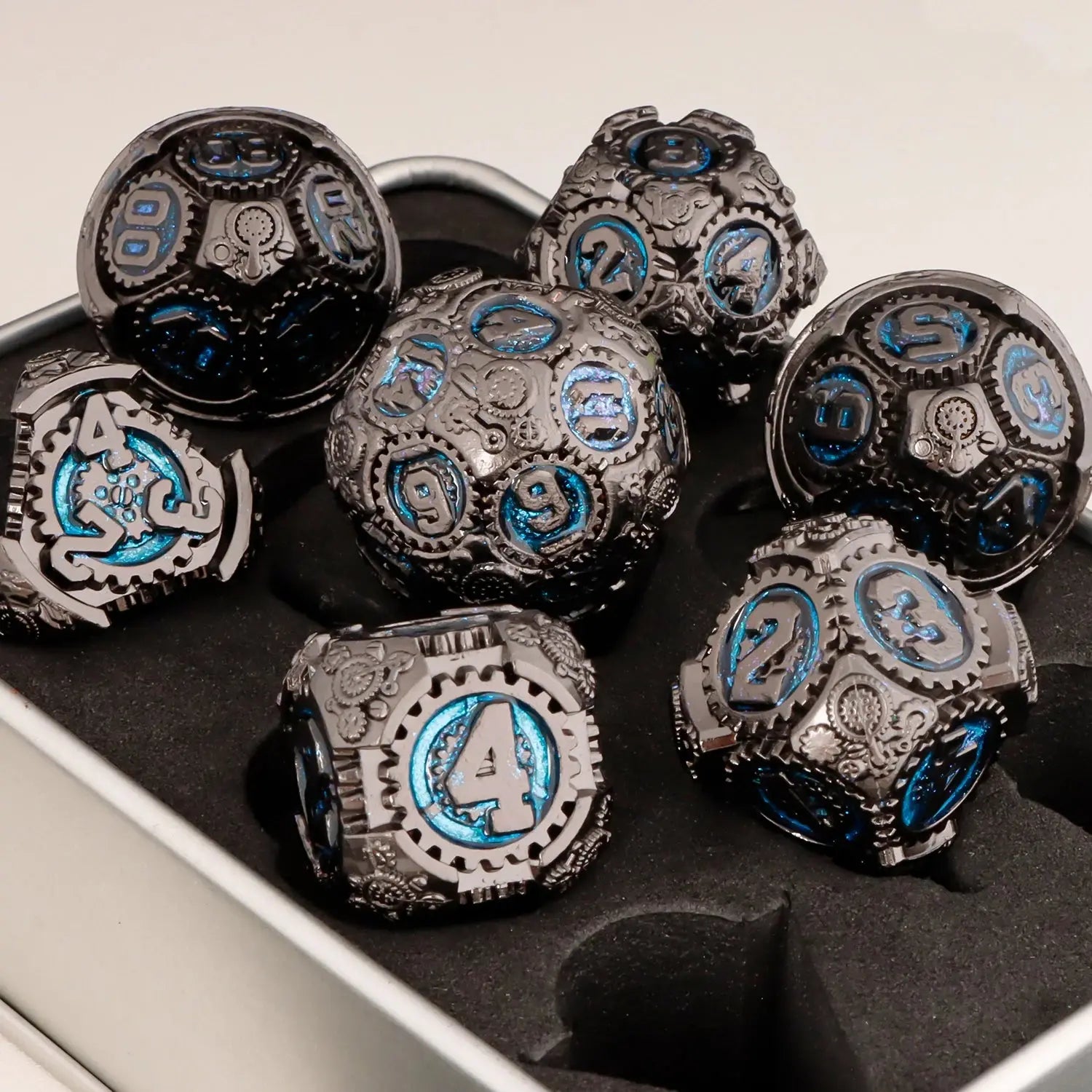 Metal Gear Polyhedral Dice Set – D20 & D6 RPG Dice for D&D, Trailblazer, Warhammer & Tabletop Games Gamers Guild