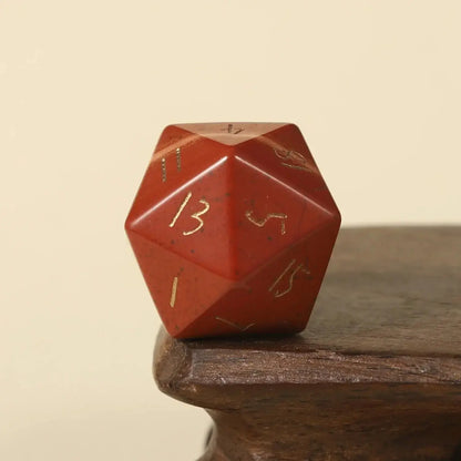 Crystal Quartz D20 – Handwritten Font Gemstone Dice for DND, Pathfinder & RPG Star Path Adventures Gamers Guild