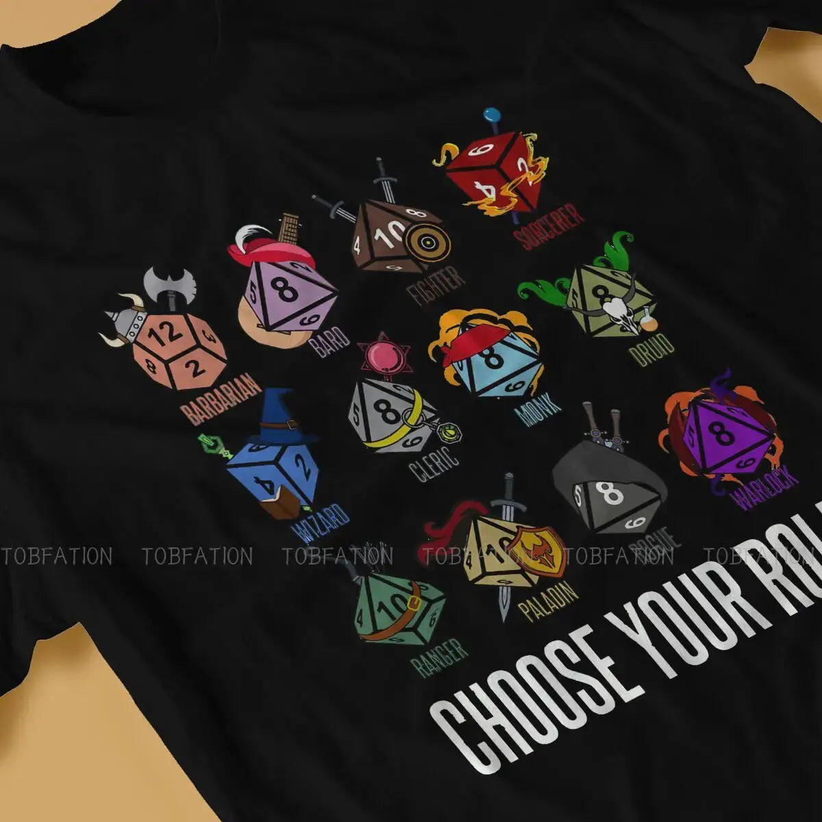 TOBFATION DnD Character Class Tee – Loose Fit Cotton Shirt for Casual Wear & RPG Fans Gamers Guild