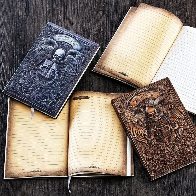 Death Angel Relief Notebook – 100 Sheets Leather Diary with 3D Embossed Cover, 8.5x5.7" Journal for Gift & Office Use Gamers Guild