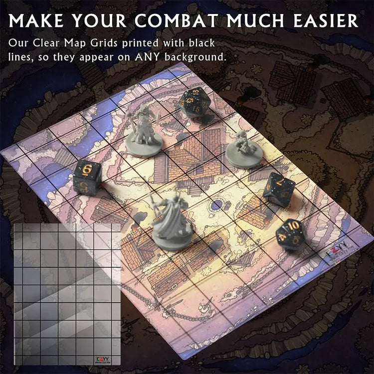 CZYY Acrylic Game Mat – 1" Square Grid Overlay (8"x11") for D&D, Pathfinder & TTRPGs Gamers Guild