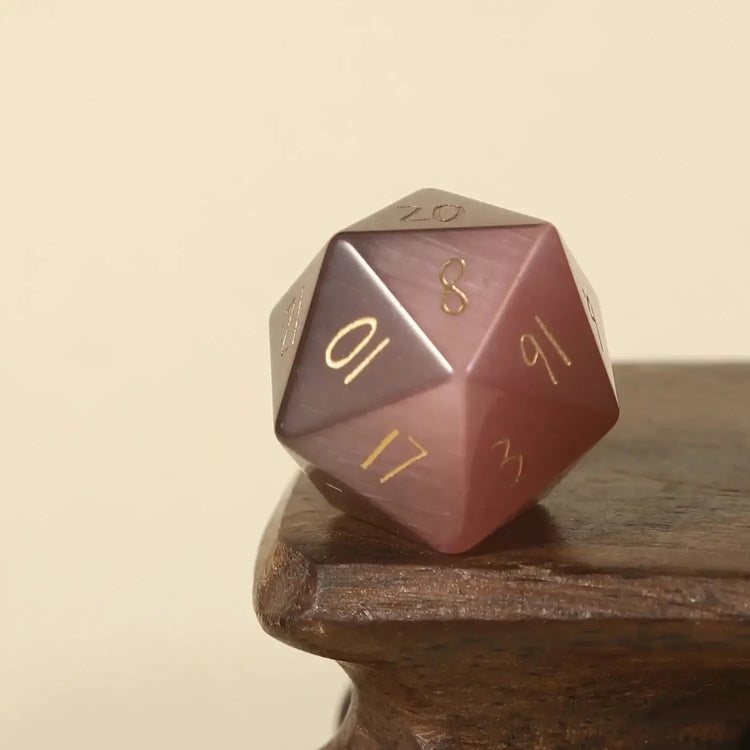 Crystal Quartz D20 – Handwritten Font Gemstone Dice for DND, Pathfinder & RPG Star Path Adventures Gamers Guild