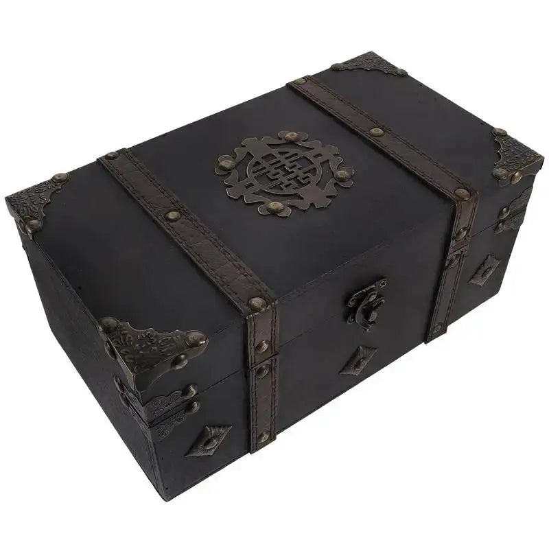 Wooden Pirate Treasure Chest – Vintage Trinket & Jewelry Box for Tabletop Decor, RPG Props, and Gift Storage Gamers Guild