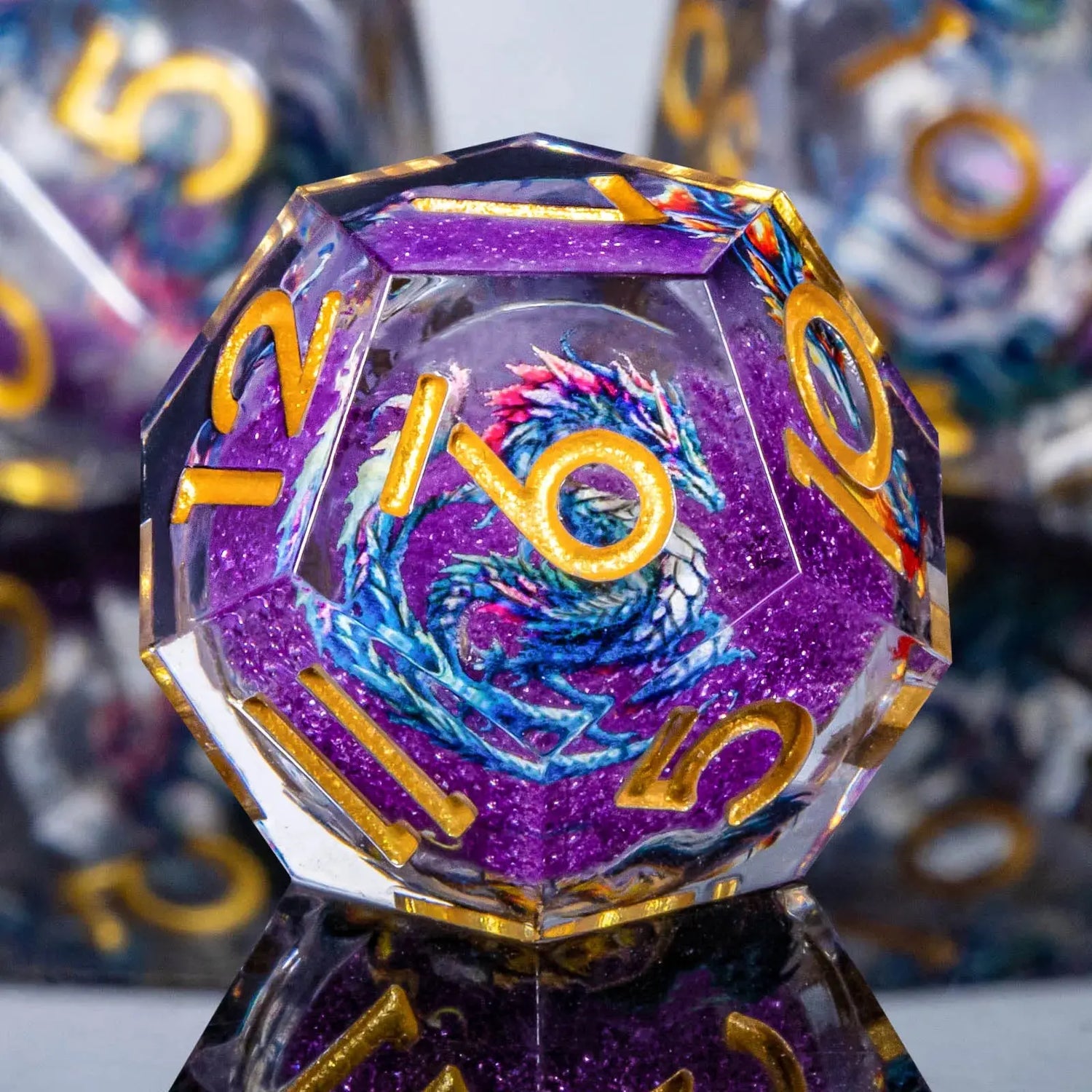 Liquid Core Dice Set – Sharp Edge Resin Polyhedral Dice for D&D, Pathfinder & RPGs Gamers Guild