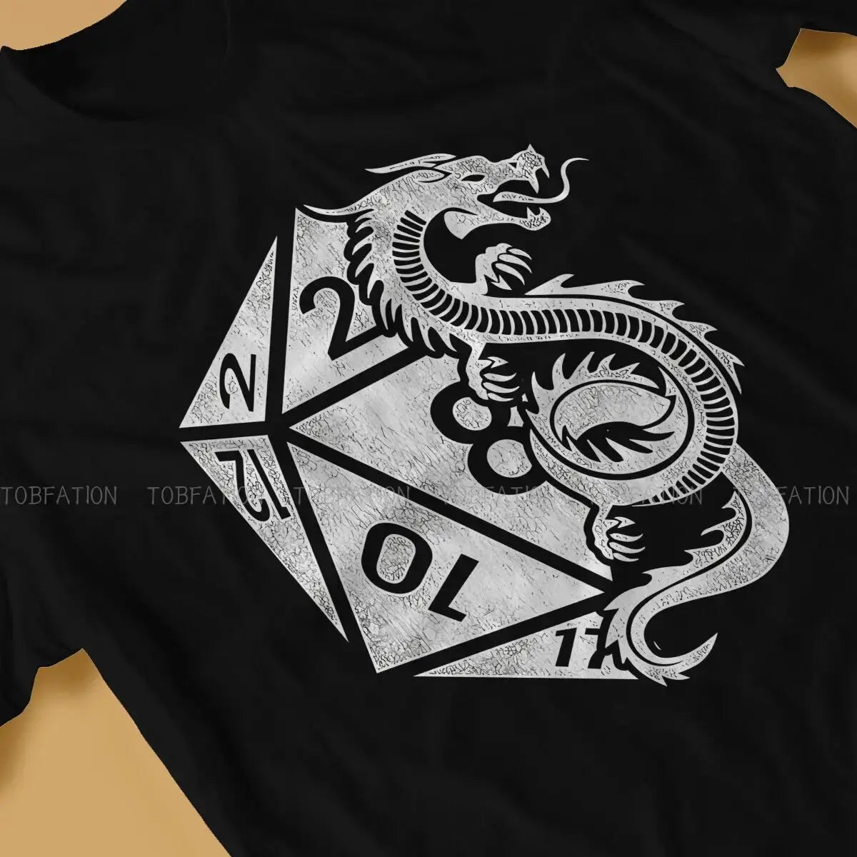 Dragon Poly Dice DnD T-Shirt – Elegant Cotton Tee | Dungeon Dice d20 Shirt for Men Gamers Guild