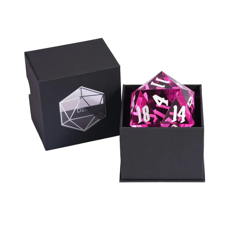 Crystal 55mm D20 Dice – Oversized Acrylic Polyhedral Die for D&D, RPGs & Party Games  Transparent or Solid Color Gamers Guild