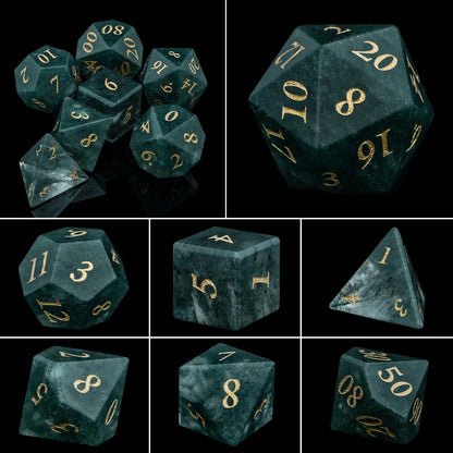 Purple Crystal Stone & Gem Dice Set – Sharp Edge Polyhedral Dice for D&D, Pathfinder & RPGs Gamers Guild
