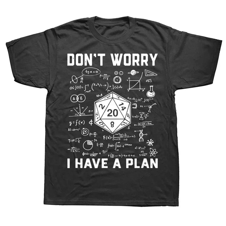 “I Have a Plan” D20 Graphic Tee – Casual Cotton Streetwear for D&D Fans Gamers Guild