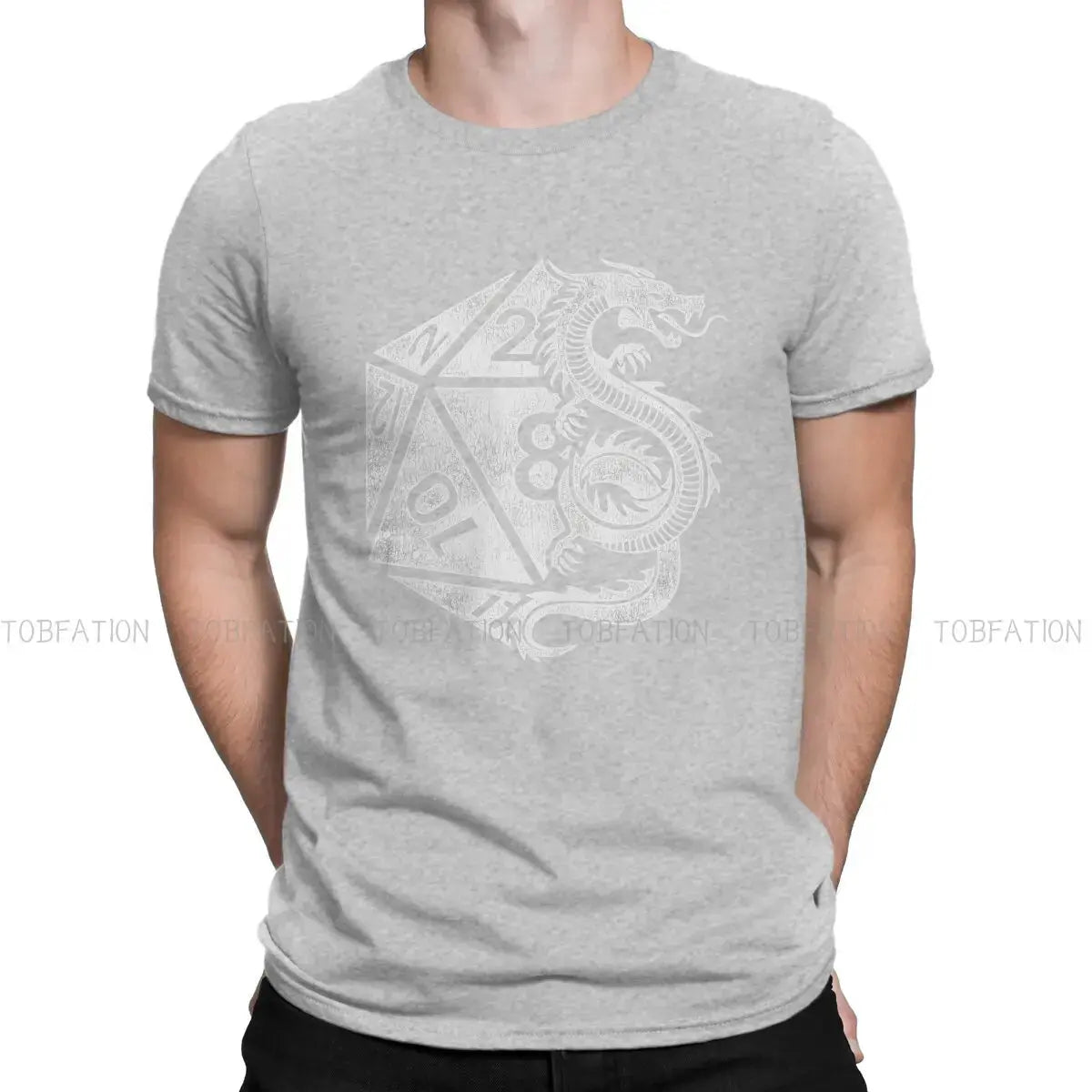 Dragon Poly Dice DnD T-Shirt – Elegant Cotton Tee | Dungeon Dice d20 Shirt for Men Gamers Guild