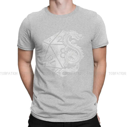 Dragon Poly Dice DnD T-Shirt – Elegant Cotton Tee | Dungeon Dice d20 Shirt for Men Gamers Guild