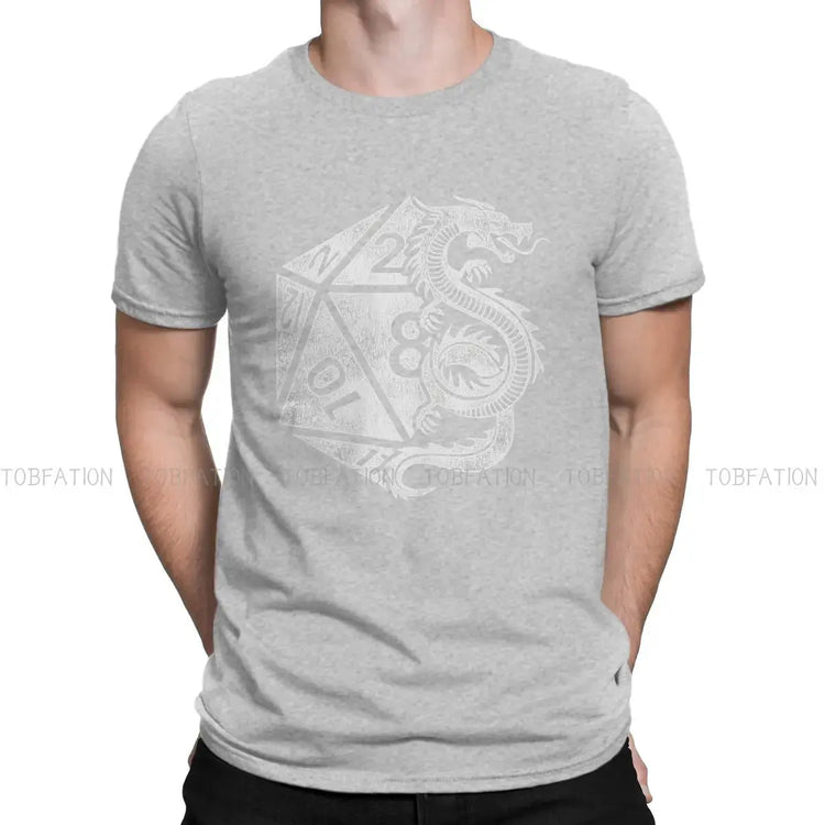 Dragon Poly Dice DnD T-Shirt – Elegant Cotton Tee | Dungeon Dice d20 Shirt for Men Gamers Guild