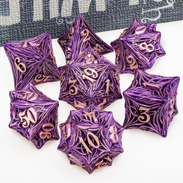 Tree Root Metal Dice Set – Red Polyhedral Dice for D&D, Pathfinder & RPGs Gamers Guild
