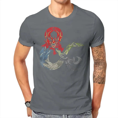 Dragon DND Men’s T-Shirt – Fantasy Graphic Tee | Casual Cotton O-Neck Top Gamers Guild
