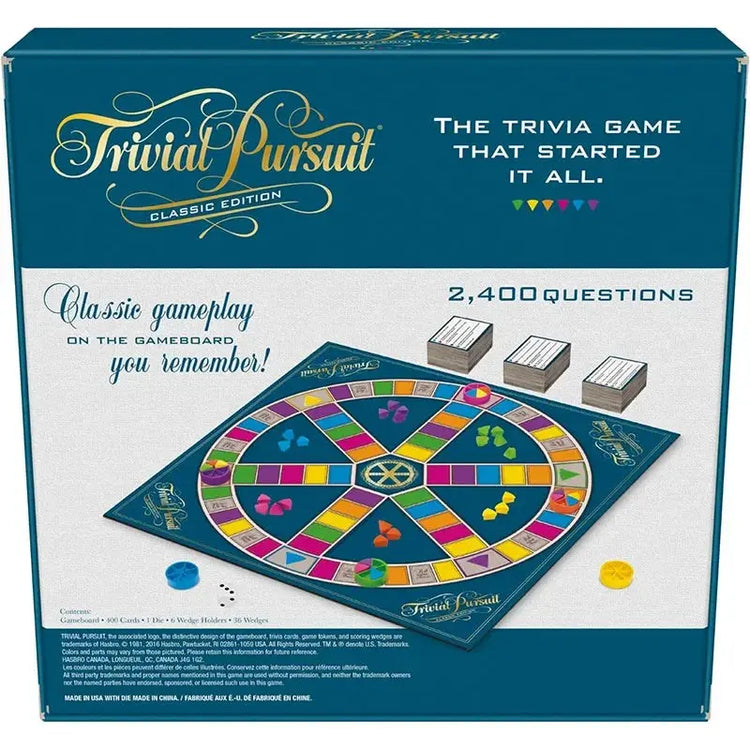 Trivial Pursuit Classic Edition Board Game – Retro 1980s Style | 2400 Questions in 6 Categories | Perfect for Parties & Family Fun Gamers Guild
