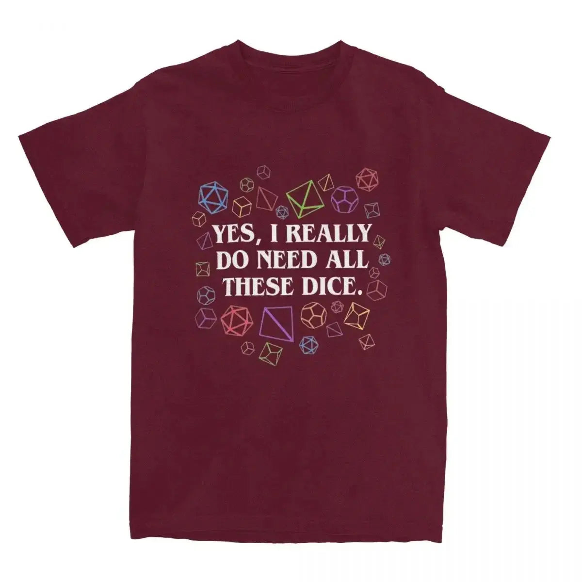 Dungeon & Dragon Dice T-Shirt – 100% Cotton RPG Tee for Men & Women | Tabletop Gaming Fashion Gamers Guild