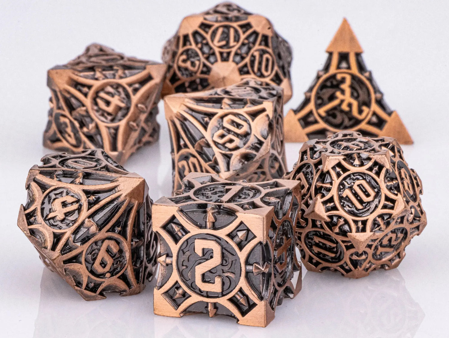 7-Piece Red Sharp Edge Metal Dice Set – Premium Polyhedral DND Dice for Dungeons & Dragons & RPG Tabletop Games Gamers Guild