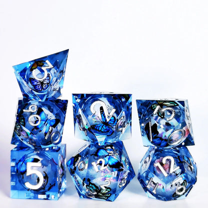 7-Piece Handmade Sharp Edge Resin Dice Set – Translucent Polyhedral Dice for D&D, Pathfinder & Tabletop RPGs Gamers Guild