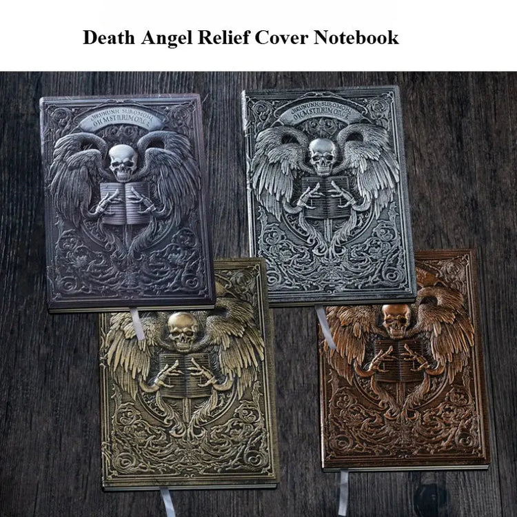 Death Angel Relief Notebook – 100 Sheets Leather Diary with 3D Embossed Cover, 8.5x5.7" Journal for Gift & Office Use Gamers Guild