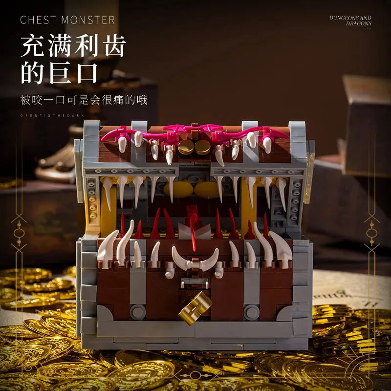 Classic Game Series 560pcs Dragon and Monster Chest Dungeon Assembly Building Blocks Set Children&