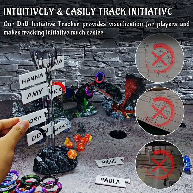 Acrylic Sword Initiative Tracker – Laser-Cut Sword in Magic Circle Base with 12 Erasable Flags for D&D & RPGs Gamers Guild