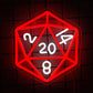Dice LED Neon Sign — Dungeons & Dragons Game Wall Light | USB-Powered Acrylic Décor for Roleplay Rooms & Gamer Caves Gamers Guild