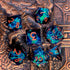 7-Piece Light Blue Resin Polyhedral Dice Set – Gold Numbered DND Dice for RPG & Tabletop Games Gamers Guild