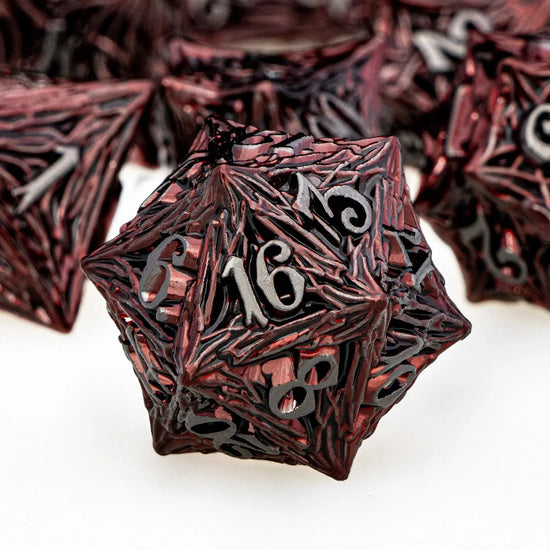 Tree Root Metal Dice Set – Red Polyhedral Dice for D&D, Pathfinder & RPGs Gamers Guild