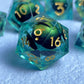 Dragon’s Eye Liquid Core Dice Set – Sharp Edge Polyhedral Resin Dice for D&D, Pathfinder & RPGs Gamers Guild