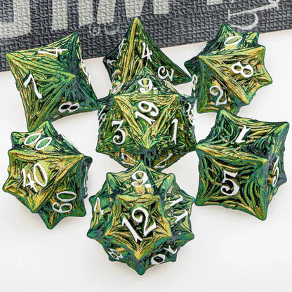 Tree Root Metal Dice Set – Red Polyhedral Dice for D&D, Pathfinder & RPGs Gamers Guild