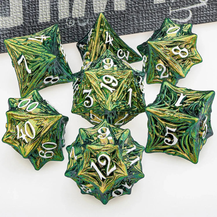 Tree Root Metal Dice Set – Red Polyhedral Dice for D&D, Pathfinder & RPGs Gamers Guild