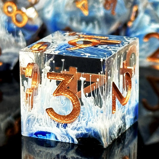 Handmade Resin Polyhedral Dice Set for RPG Games