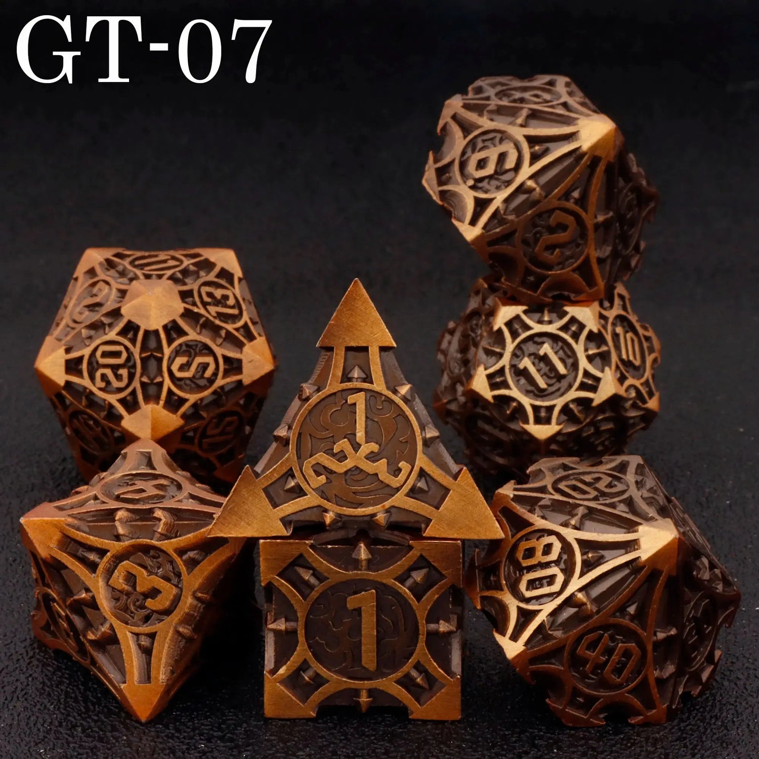 7-Piece Red Sharp Edge Metal Dice Set – Premium Polyhedral DND Dice for Dungeons & Dragons & RPG Tabletop Games Gamers Guild