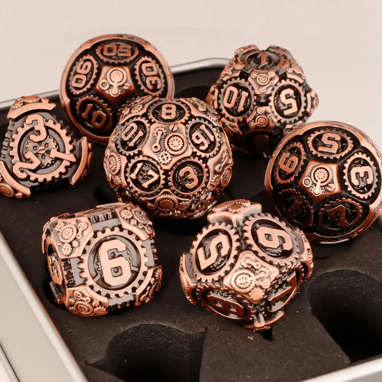 Metal Gear Polyhedral Dice Set – D20 & D6 RPG Dice for D&D, Trailblazer, Warhammer & Tabletop Games Gamers Guild