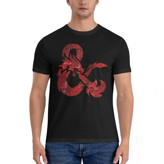 Bestiary Ampersand T-Shirt – 100% Cotton Dungeons & Dragons Tee for Men, Casual Short Sleeve RPG Apparel Gamers Guild