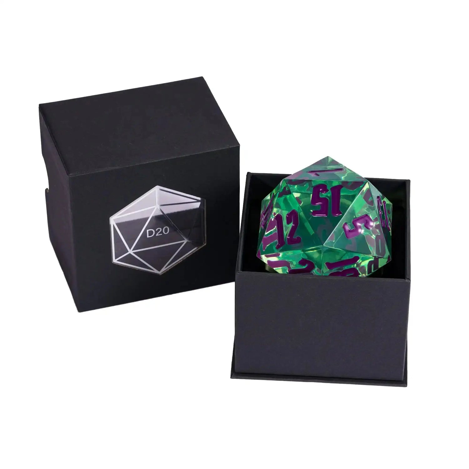 Crystal 55mm D20 Dice – Oversized Acrylic Polyhedral Die for D&D, RPGs & Party Games  Transparent or Solid Color Gamers Guild